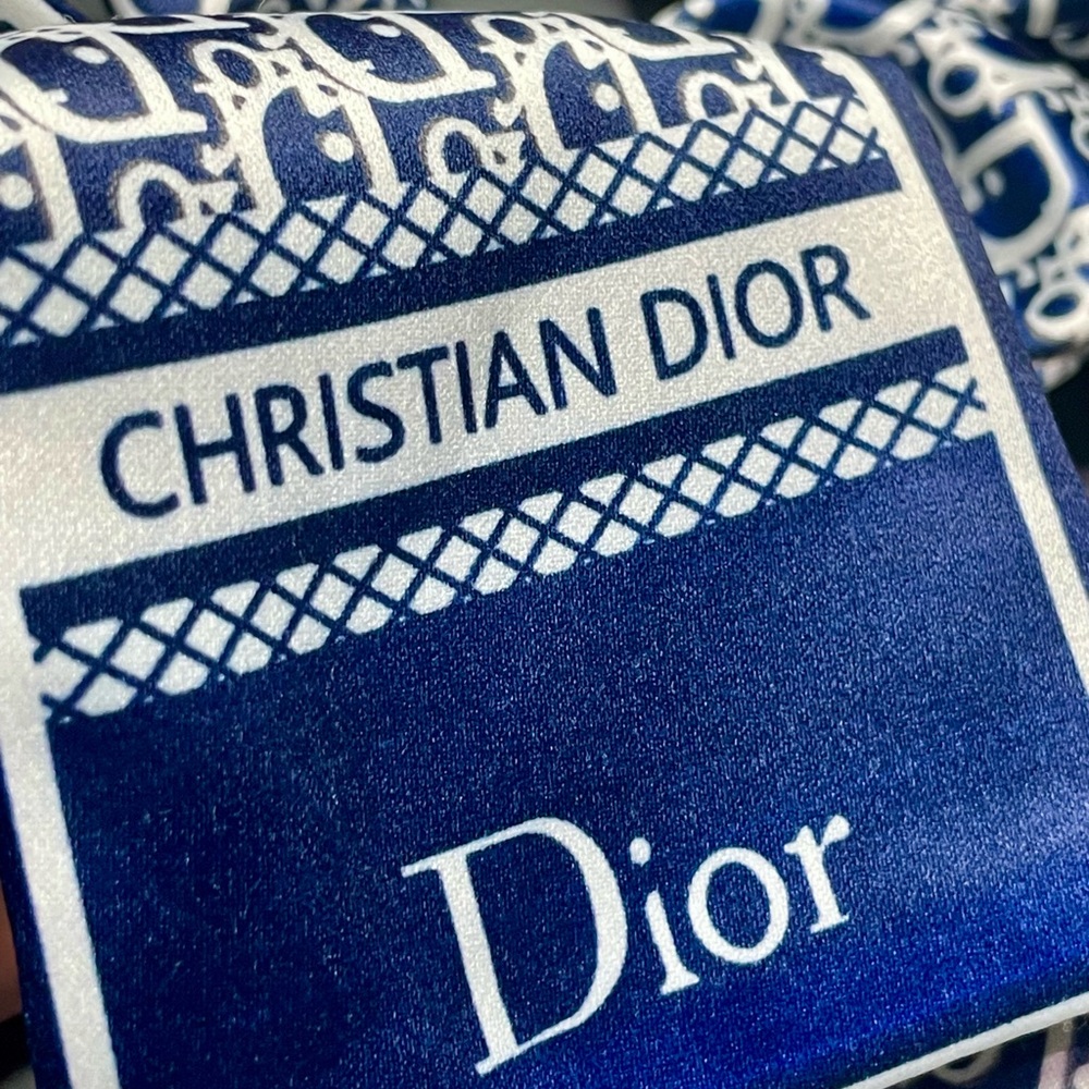 Dior Navy and White Hair Tie - Picture 5 of 6